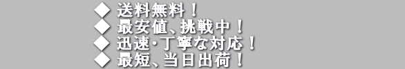 ◆ 送料無料!
◆ 最安値、挑戦中!
◆ 迅速・丁寧な対応!
◆ 最短、当日出荷!
